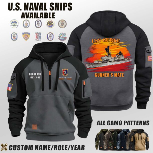 Custom US Naval Ships Sunset Camo Hoodie 4