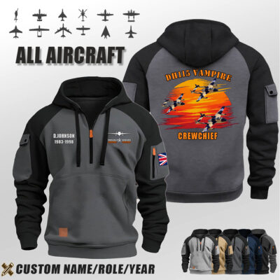 De Havilland Dh115 Vampire Jet_Sunset Halfzip Hoodie