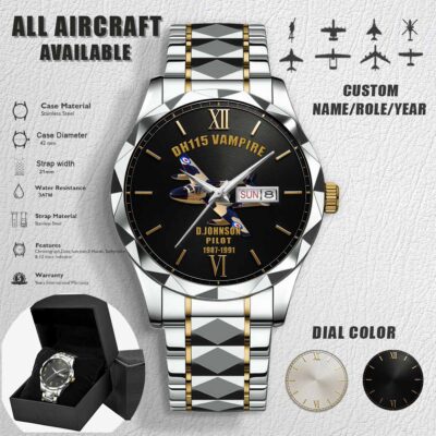 De Havilland Dh115 Vampire Jet_Stainless Steel Watch