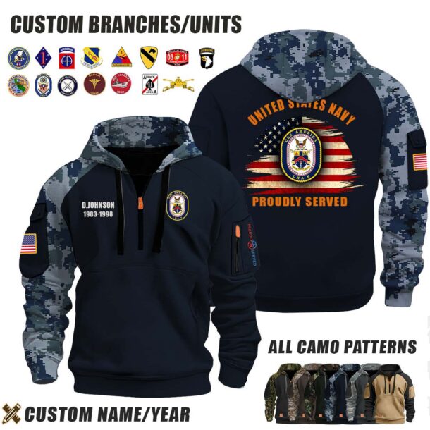 Custom US Branches Halfzip Hoodie 2 1