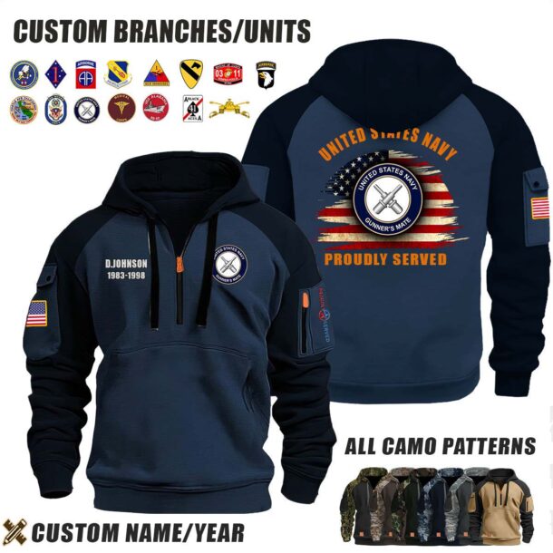Custom US Branches Halfzip Hoodie 6
