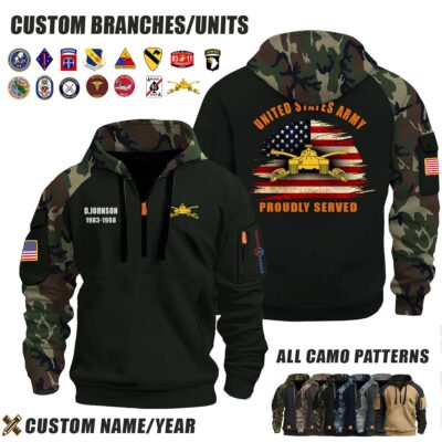 Custom US Branches Halfzip Hoodie1 2