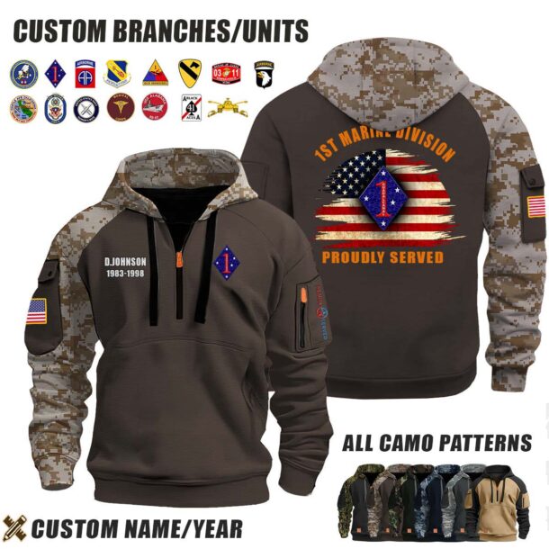 Custom US Branches Halfzip Hoodie3 1