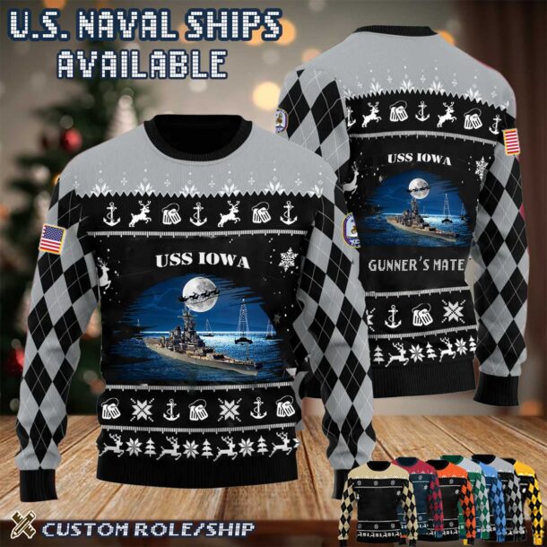 Custom US Naval Ships Ugly Sweater 8