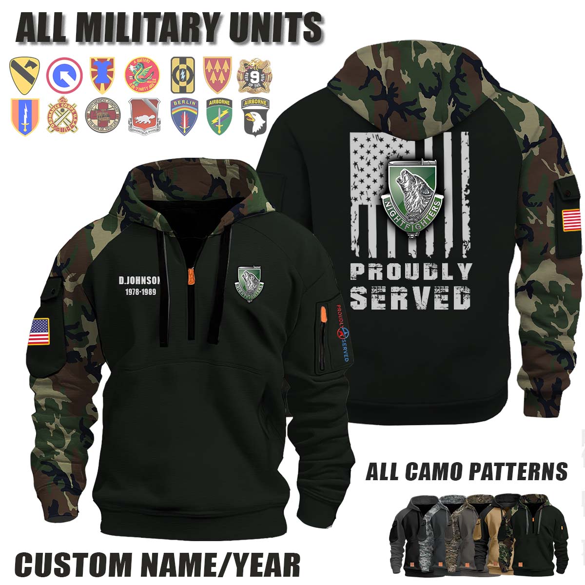 104th ID 104th Infantry Division_Camo Halfzip Hoodie