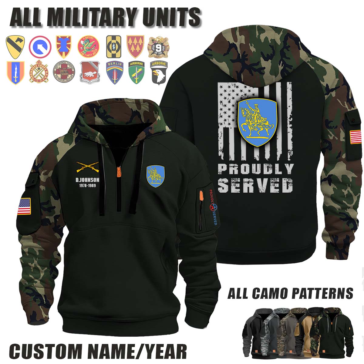 138th Infantry Regiment _Camo Halfzip Hoodie