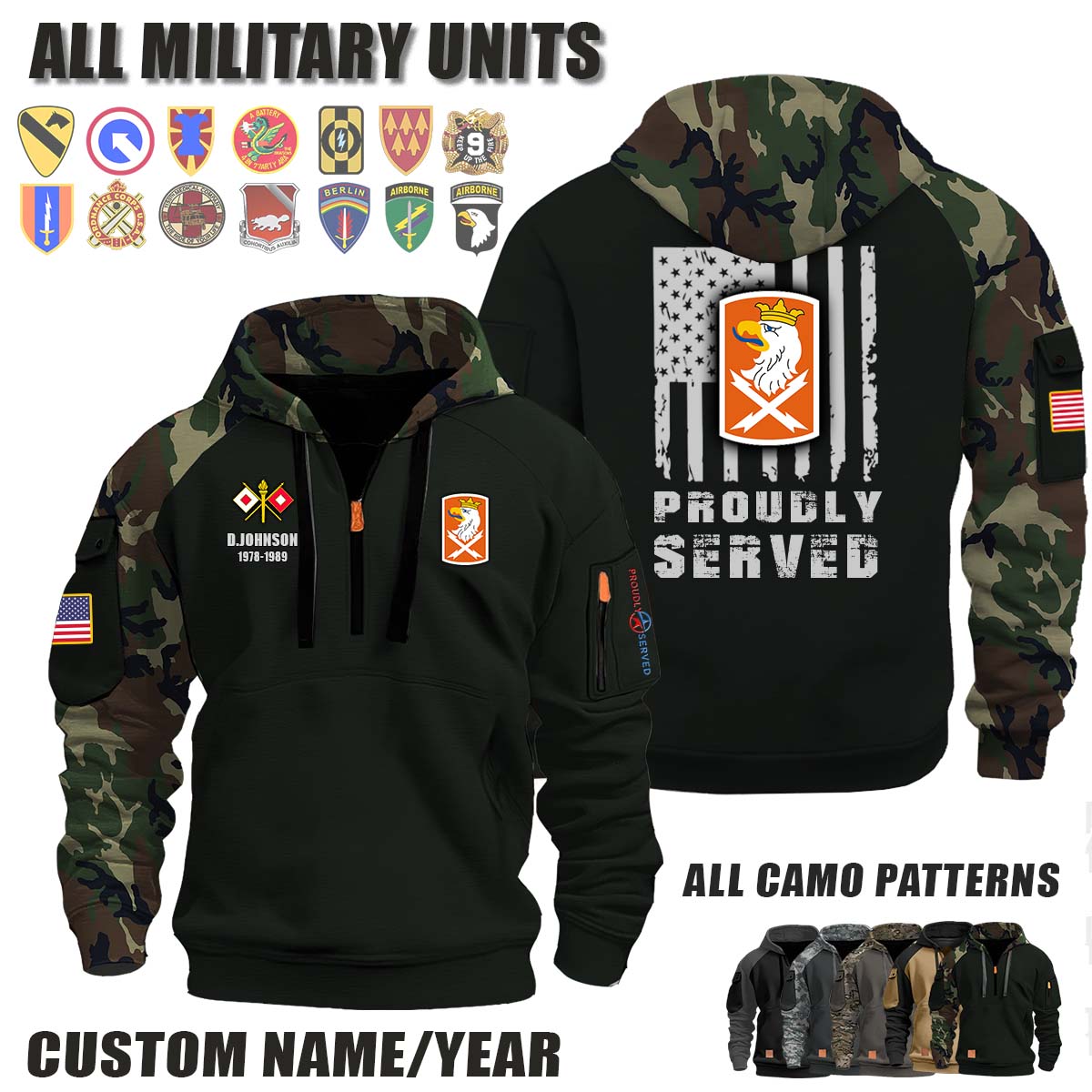 22nd SIG BDE 22nd Signal Brigade_Camo Halfzip Hoodie