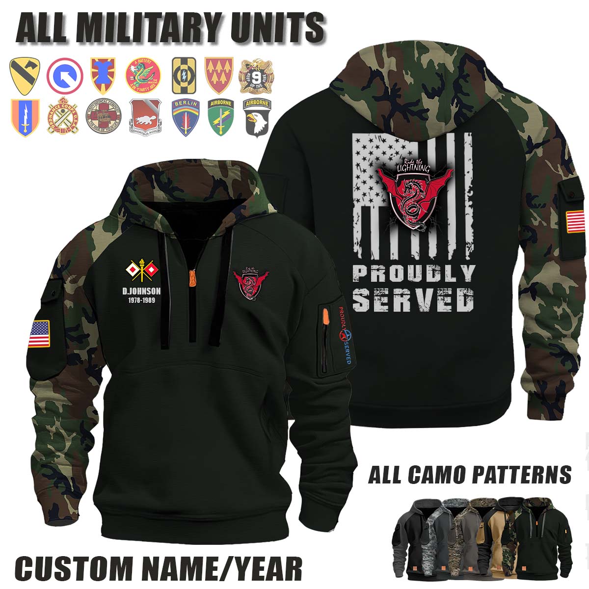 230th SIG CO 230th Signal Company_Camo Halfzip Hoodie