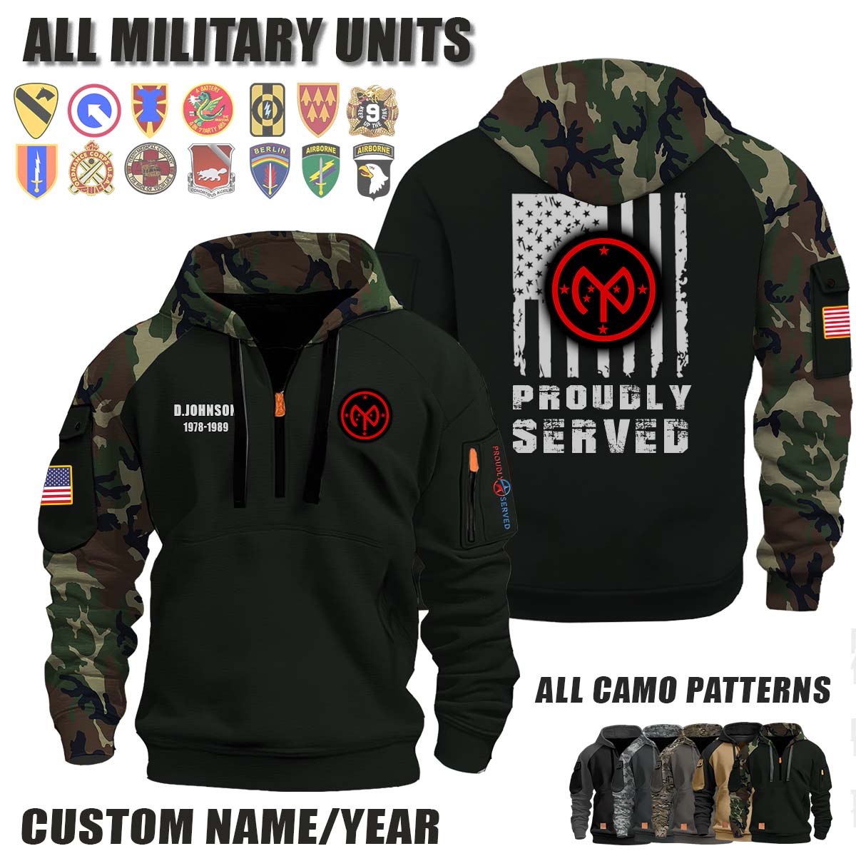 27th ID 27th Infantry Division_Camo Halfzip Hoodie