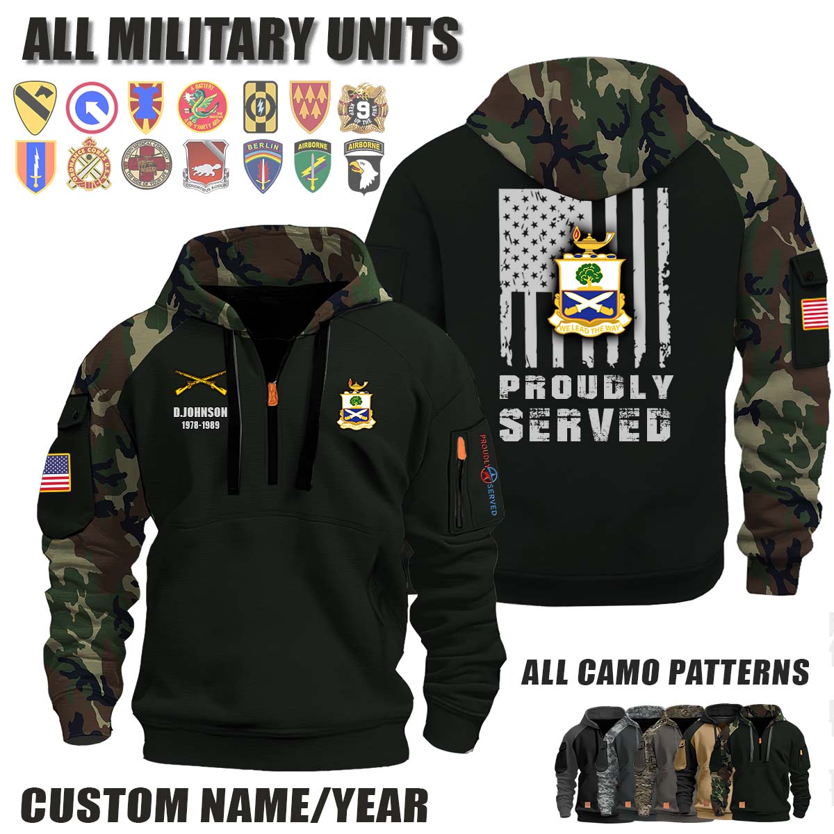 29th Infantry Regiment_Camo Halfzip Hoodie