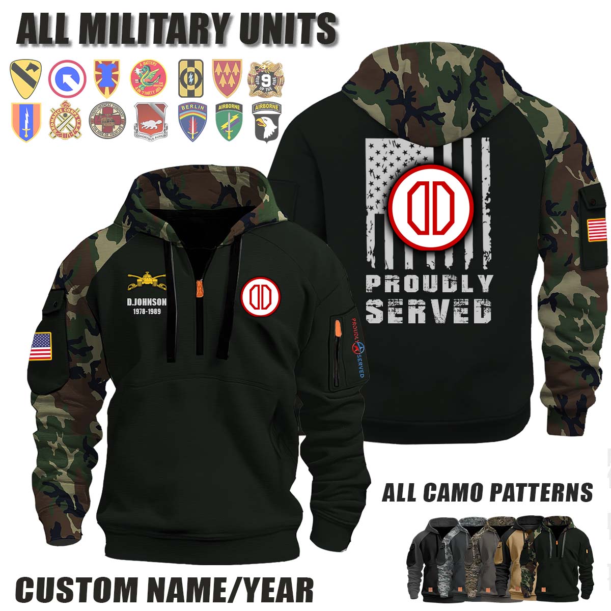 31st AR BDE 31st Armored Brigade_Camo Halfzip Hoodie