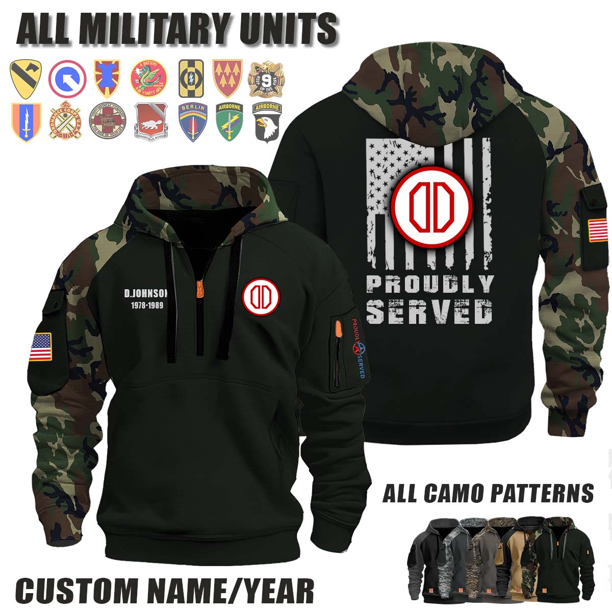 31st ID 31st Infantry Division_Camo Halfzip Hoodie