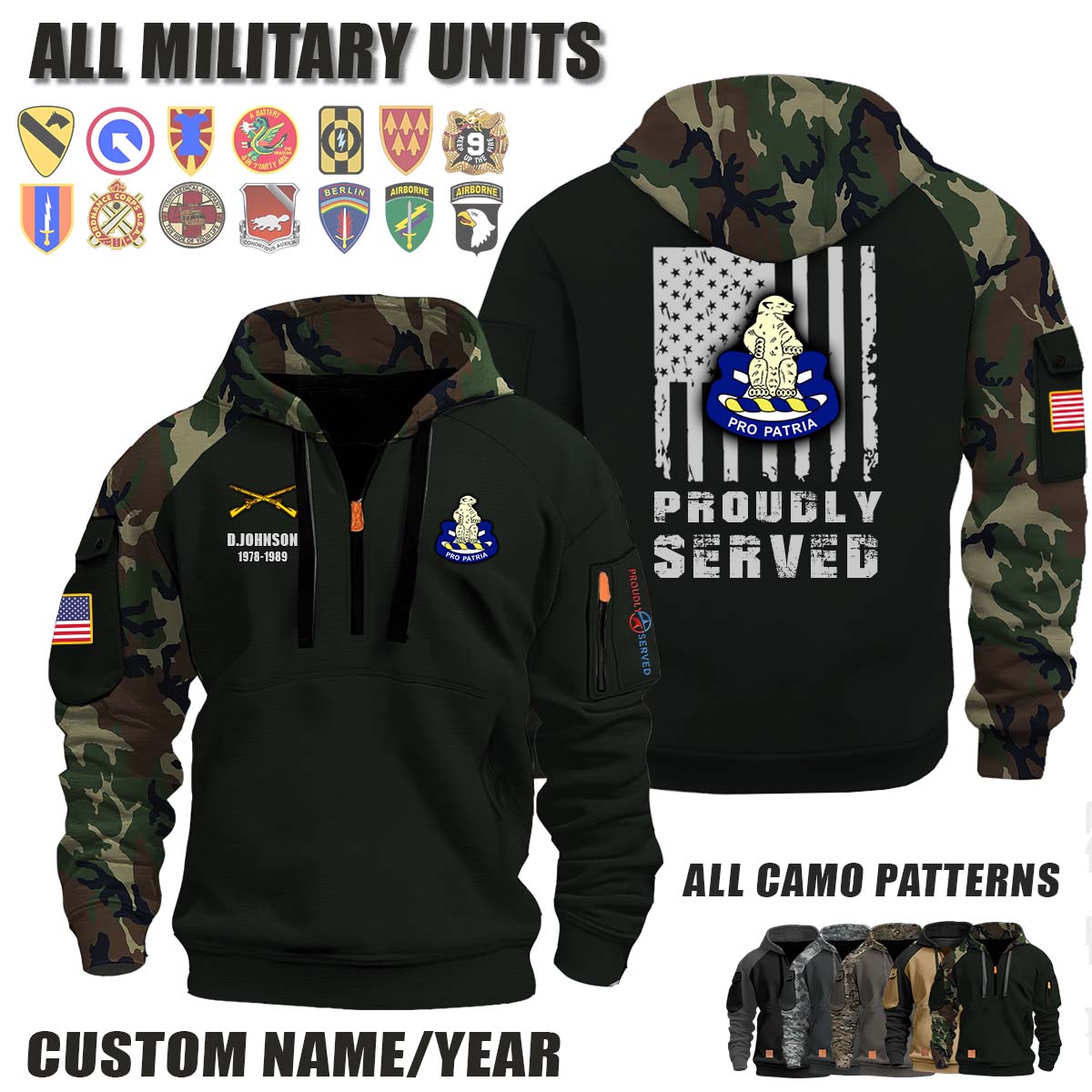 31st Infantry Regiment_Camo Halfzip Hoodie