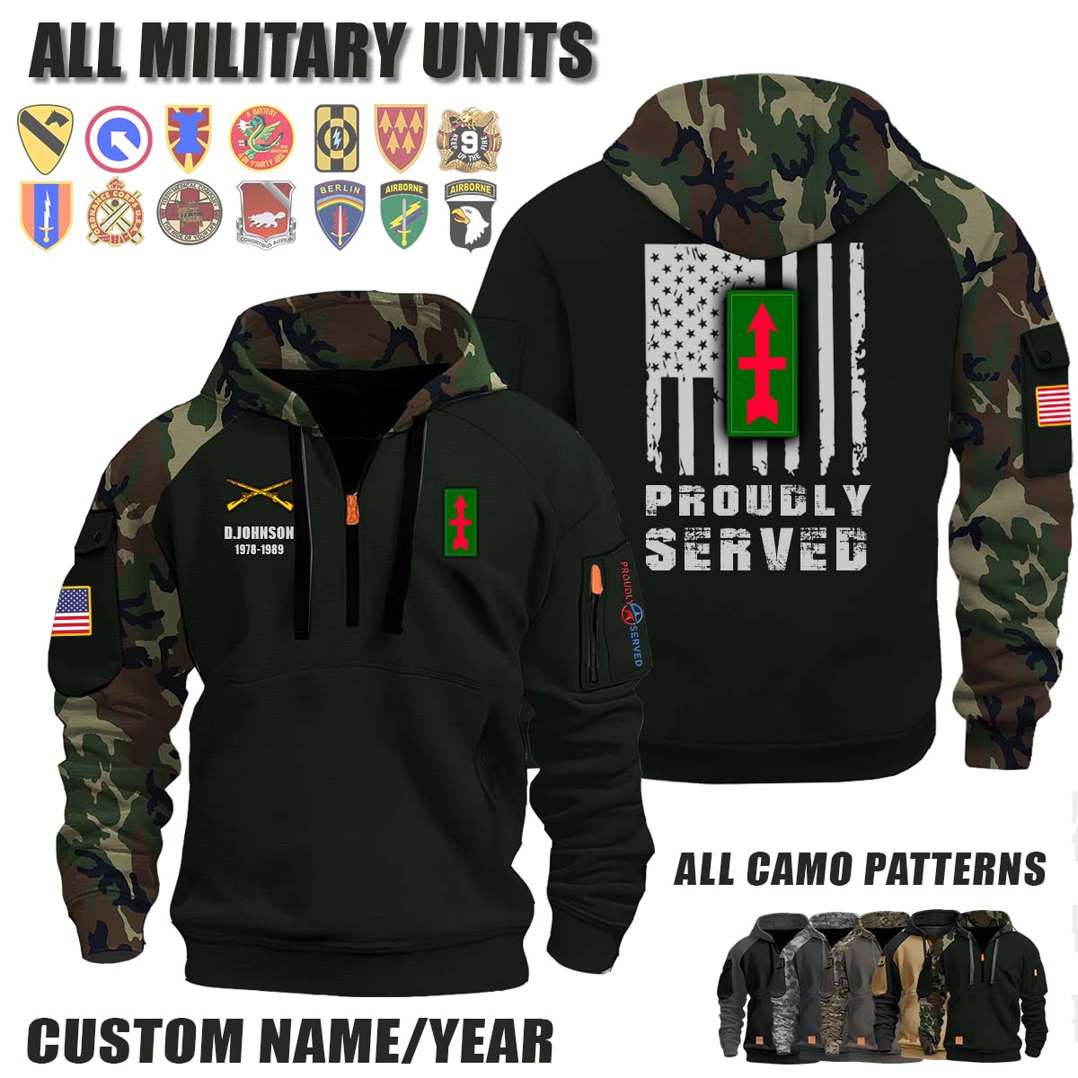 32nd IBCT 32nd Infantry Brigade Combat Team_Camo Halfzip Hoodie