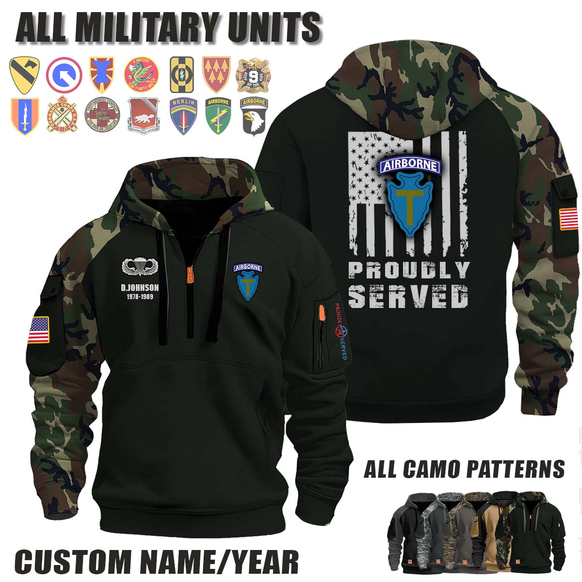 36th Airborne Brigade_Camo Halfzip Hoodie