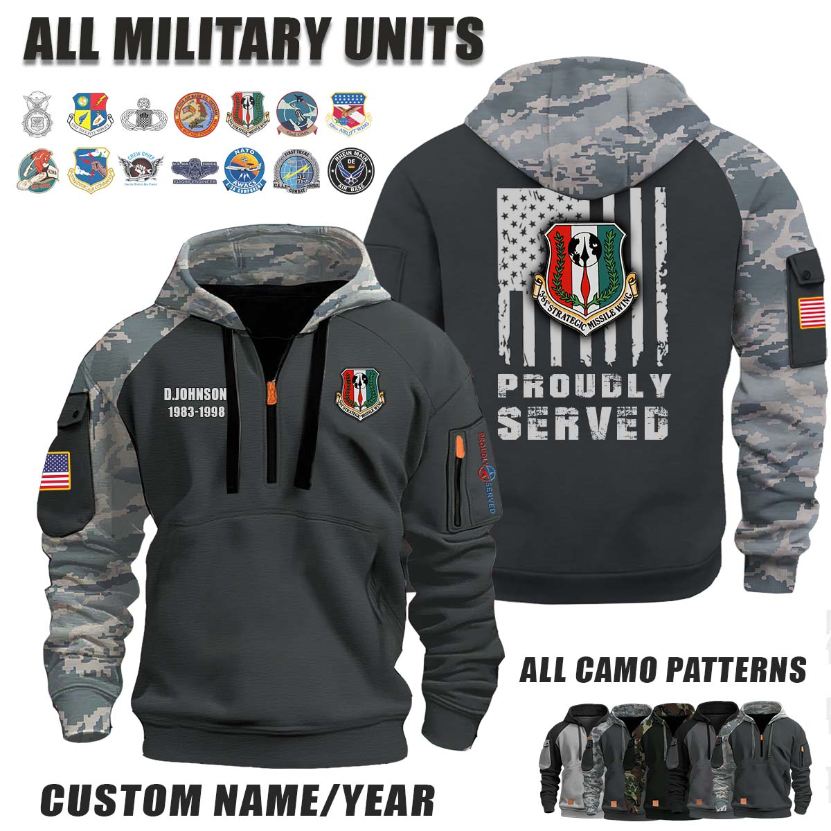 381st SMW Strategic Missile Wing_Camo Halfzip Hoodie
