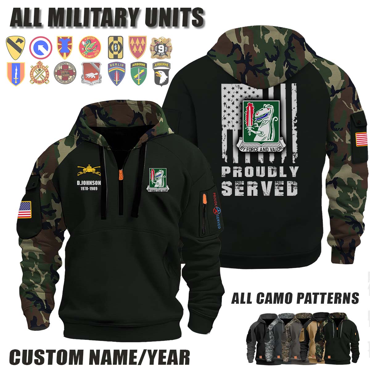 40th Armor Regiment_Camo Halfzip Hoodie