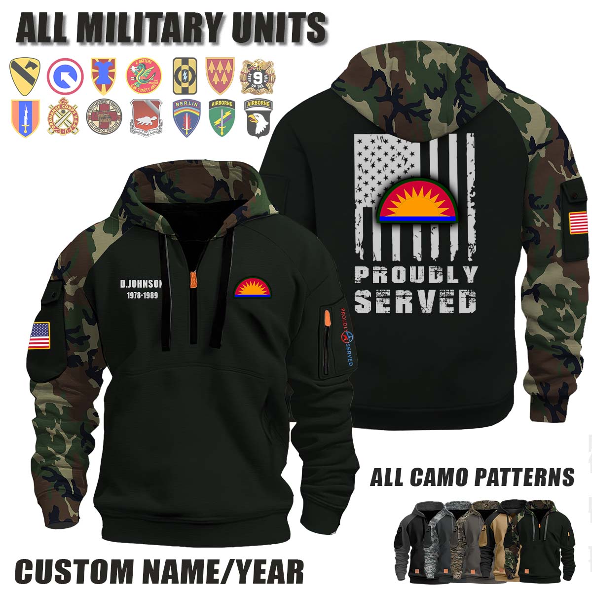 41st ID 41st Infantry Division_Camo Halfzip Hoodie