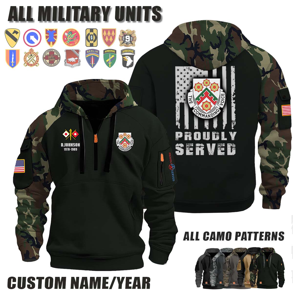 426th SIG BN 426th Signal Battalion_Camo Halfzip Hoodie