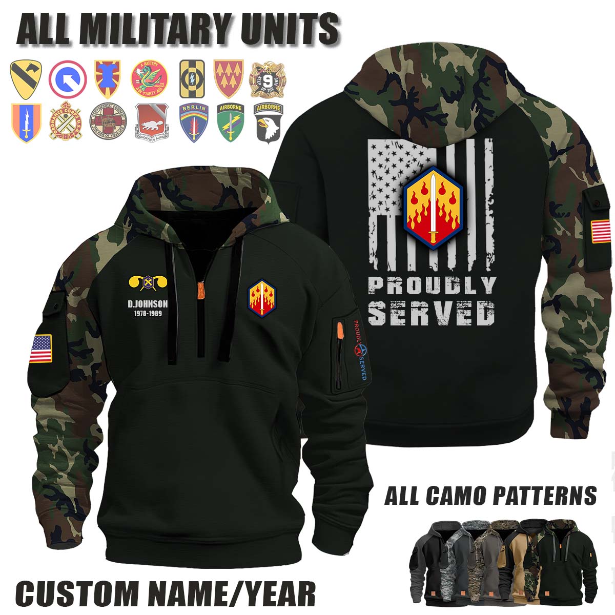 48th Chemical Brigade_Camo Halfzip Hoodie