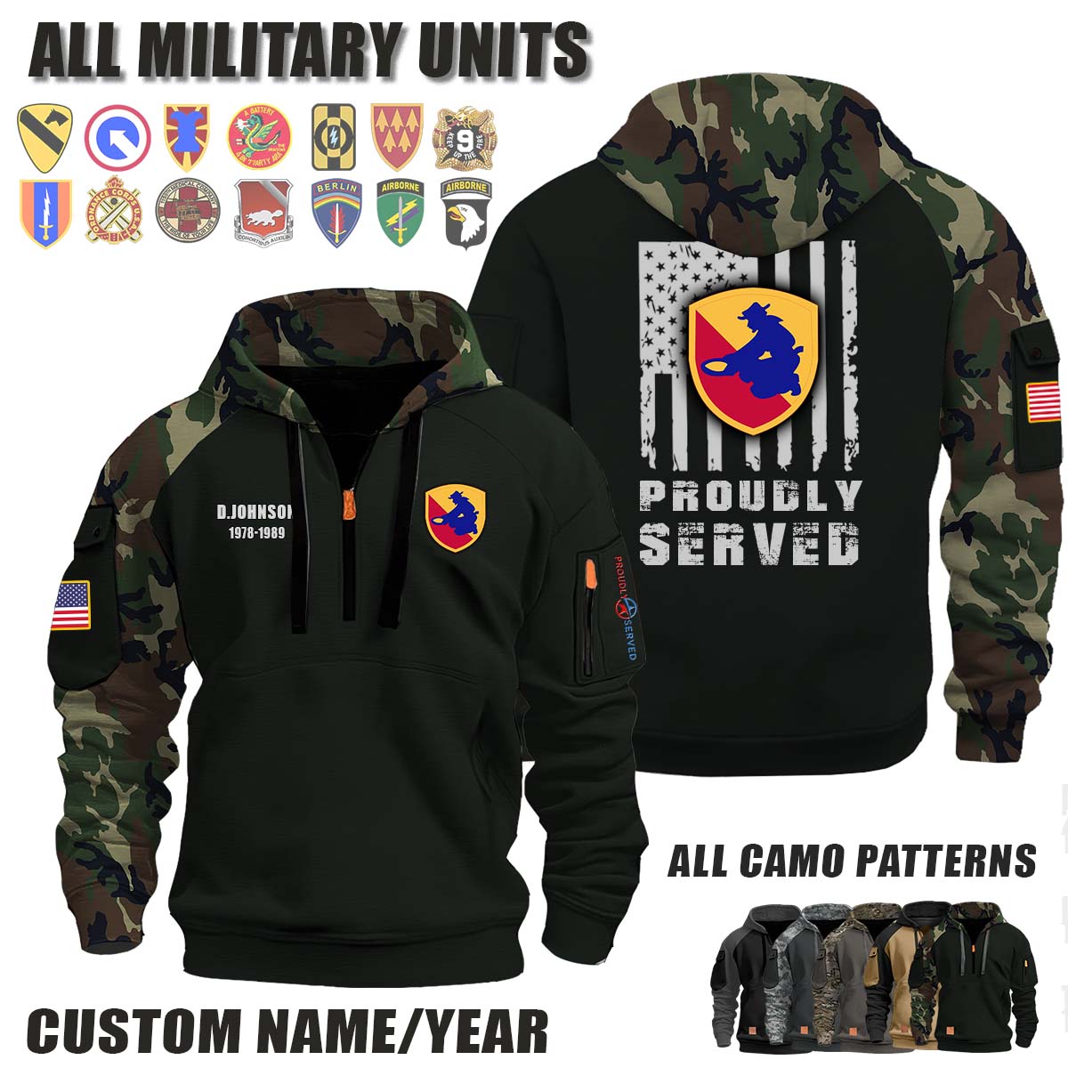 49th ID 49th Infantry Division_Camo Halfzip Hoodie