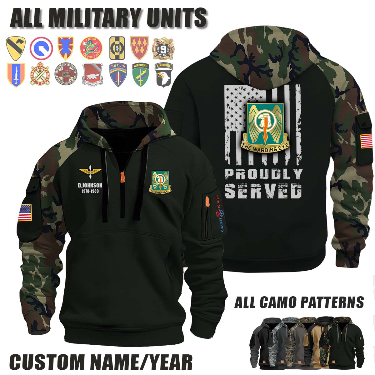501st AVN REGT 501st Aviation Regiment_Camo Halfzip Hoodie