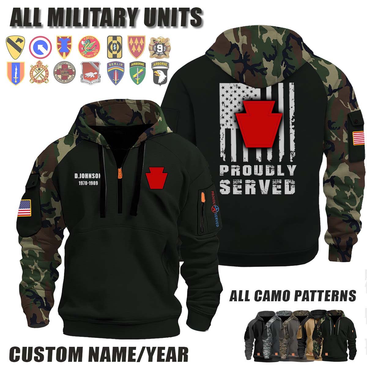 56th Brigade 28th Infantry Division_Camo Halfzip Hoodie