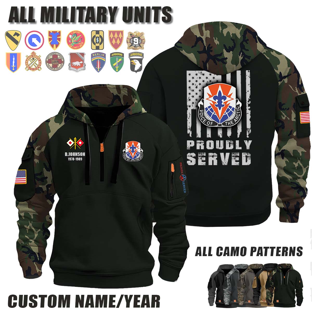 59th SIG BN 59th Signal Battalion_Camo Halfzip Hoodie