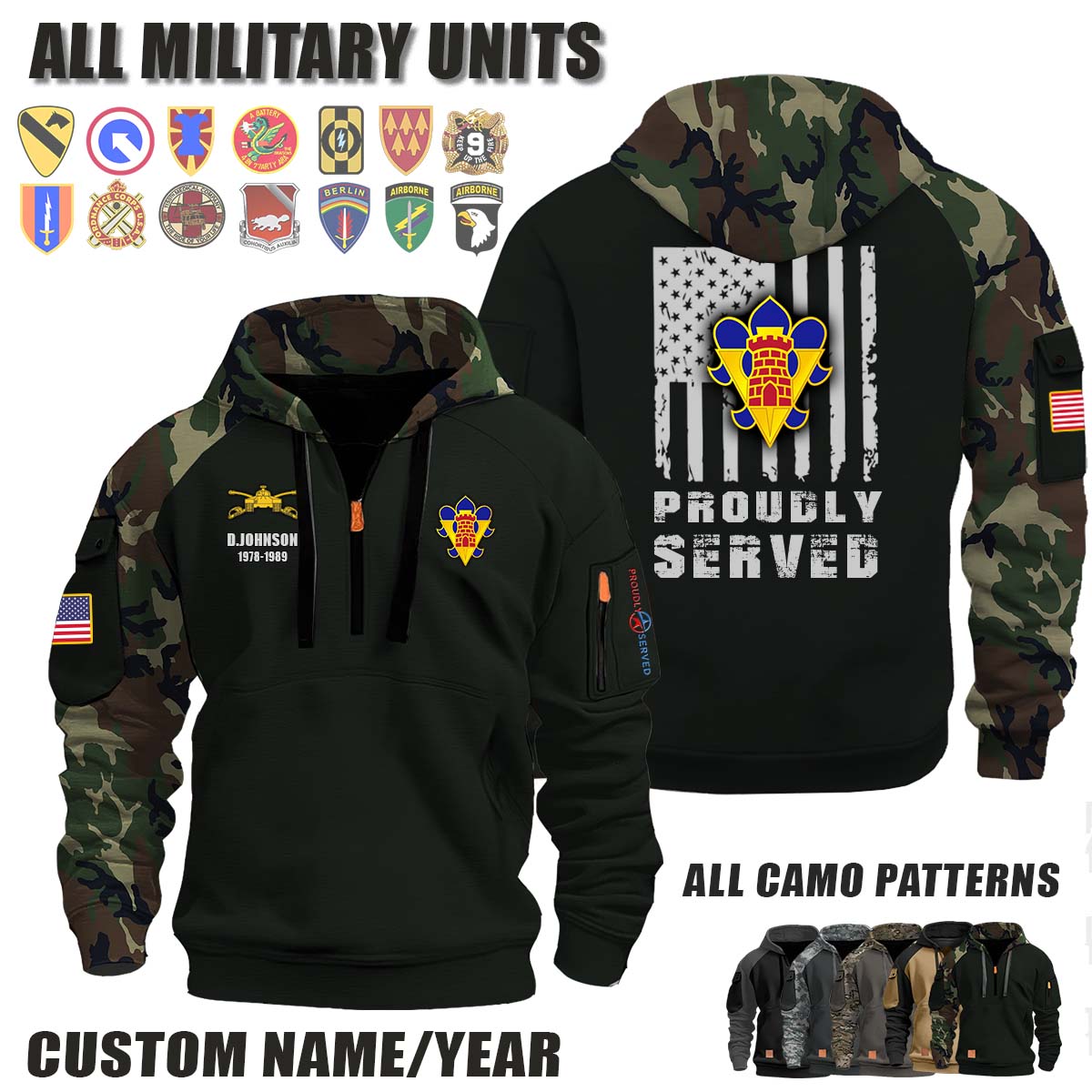5th AR BDE 5th Armored Brigade_Camo Halfzip Hoodie