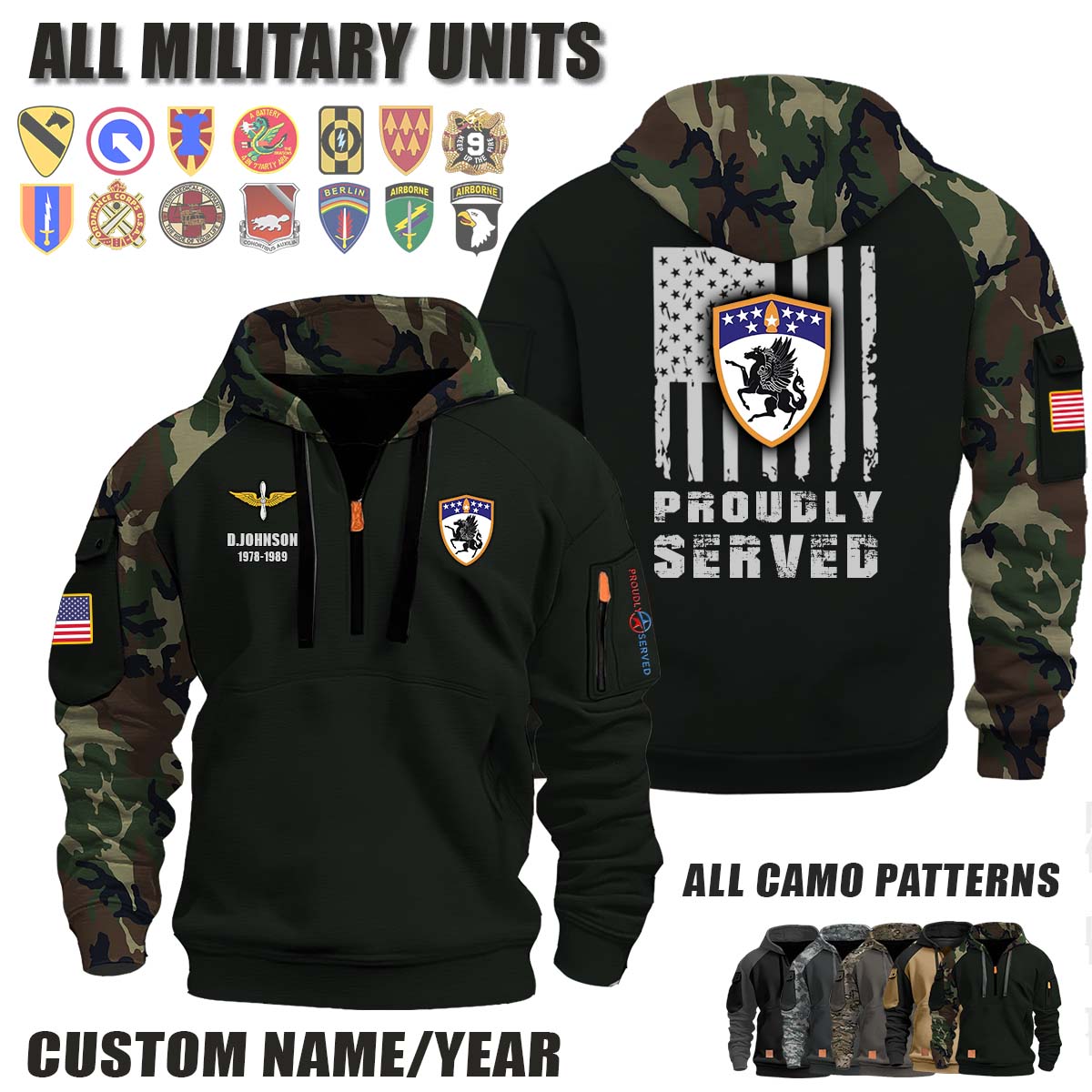 63rd AVN BDE 63rd Aviation Brigade_Camo Halfzip Hoodie