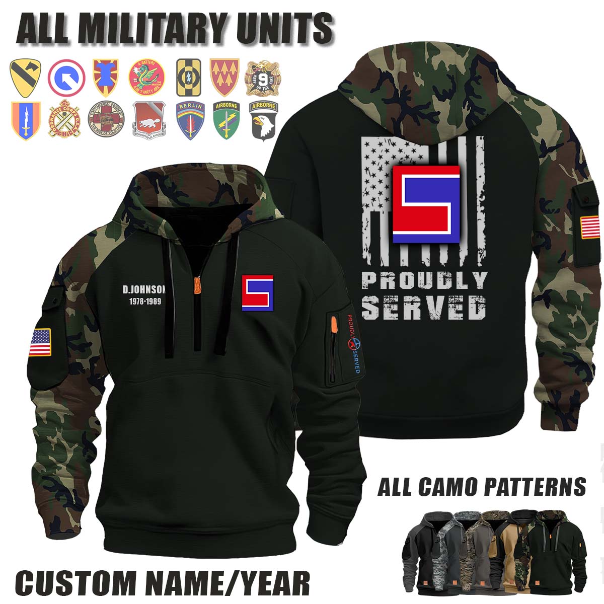 69th ID 69th Infantry Division_Camo Halfzip Hoodie