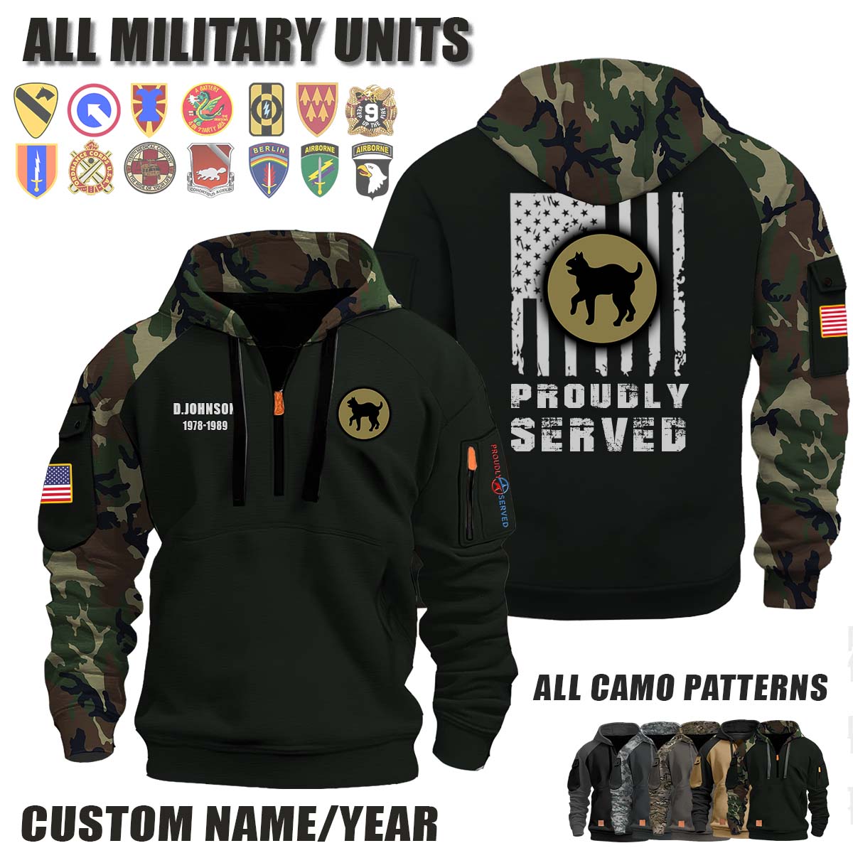 81st ID 81st Infantry Division_Camo Halfzip Hoodie