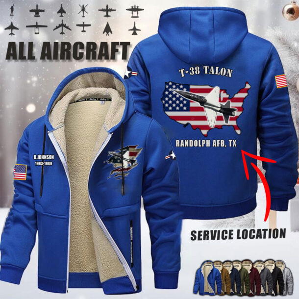 Custom Aircraft Flag Fleece Zip Hoodie 9