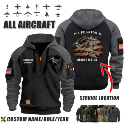 Custom Aircraft Flag Halfzip Hoodie 1