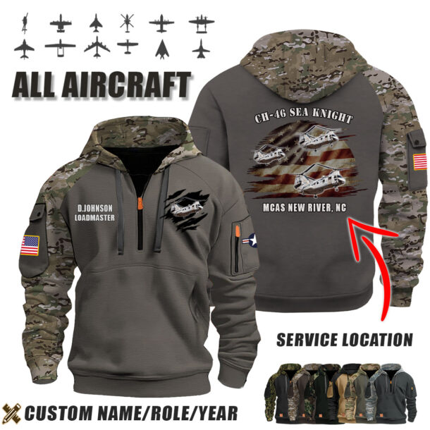 Custom Aircraft Flag Halfzip Hoodie 7