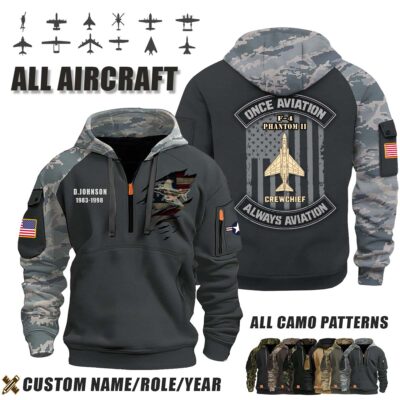 Custom Aircraft V1 Once An Airman Flag Halfzip Hoodie 1 1