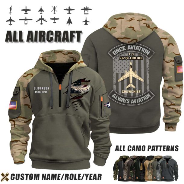 Custom Aircraft V1 Once An Airman Flag Halfzip Hoodie 5 1