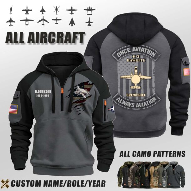 Custom Aircraft V1 Once An Airman Flag Halfzip Hoodie 7 1