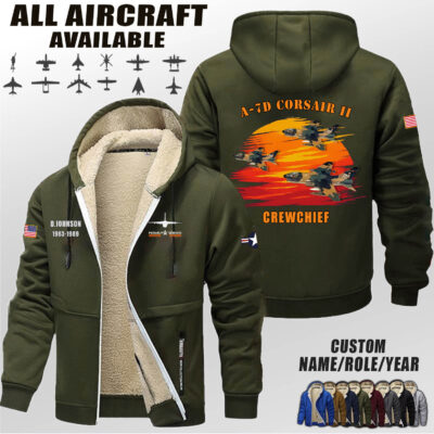Custom US Aircraft Sunset Fleece Zip Hoodie 1