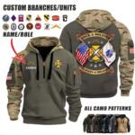 Custom US Army V4 Double Flag Halfzip Hoodie 11