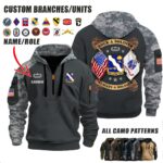 Custom US Army V4 Double Flag Halfzip Hoodie 9