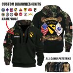 Custom US Army V5 Dual Flag Halfzip Hoodie 1