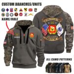 Custom US Army V5 Dual Flag Halfzip Hoodie 5