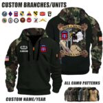 Custom US Army Vet Eagle Once A Soldier Camo Halfzip Hoodie 1