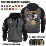 Custom US Army Vet Eagle Once A Soldier Camo Halfzip Hoodie 7 10