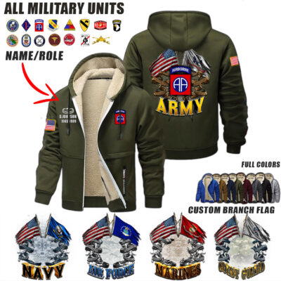 Custom US Branches Fleece Zip Hoodie 1