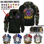 Custom US Branches Halfzip Hoodie  42 Flags