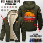 Custom US Naval Ships Im Not Old Sunset Fleece Zip Hoodie 1