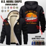 Custom US Naval Ships Im Not Old Sunset Fleece Zip Hoodie 2