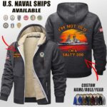 Custom US Naval Ships Im Not Old Sunset Fleece Zip Hoodie 3 1